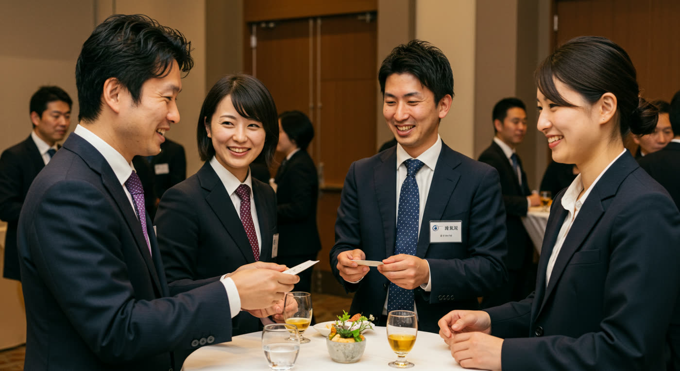 夜会の懇親会のようす